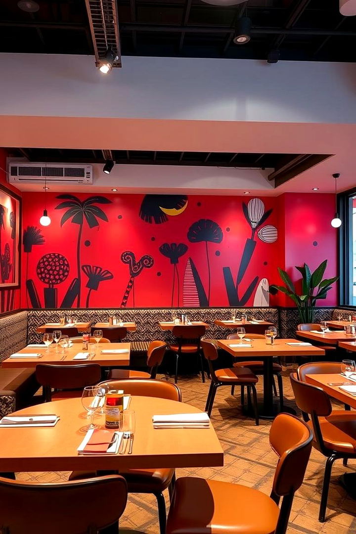 Chic Red Mural Designs - 22 Red Dining Room Ideas