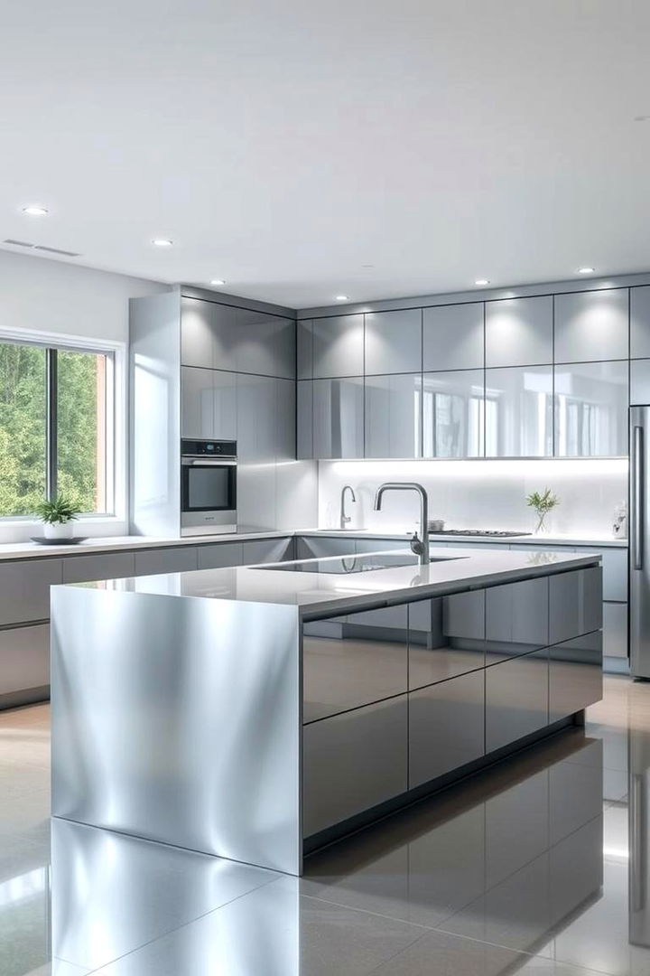 Chic Silver Touch - 22 Kitchen Island Color Ideas