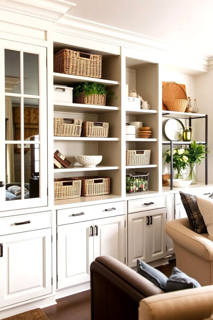 Chic Storage Solutions - 22 Preppy Living Room Ideas