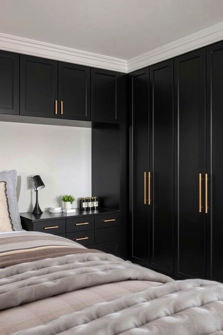 Chic Storage Solutions - 22 Black and Gold Bedroom Ideas