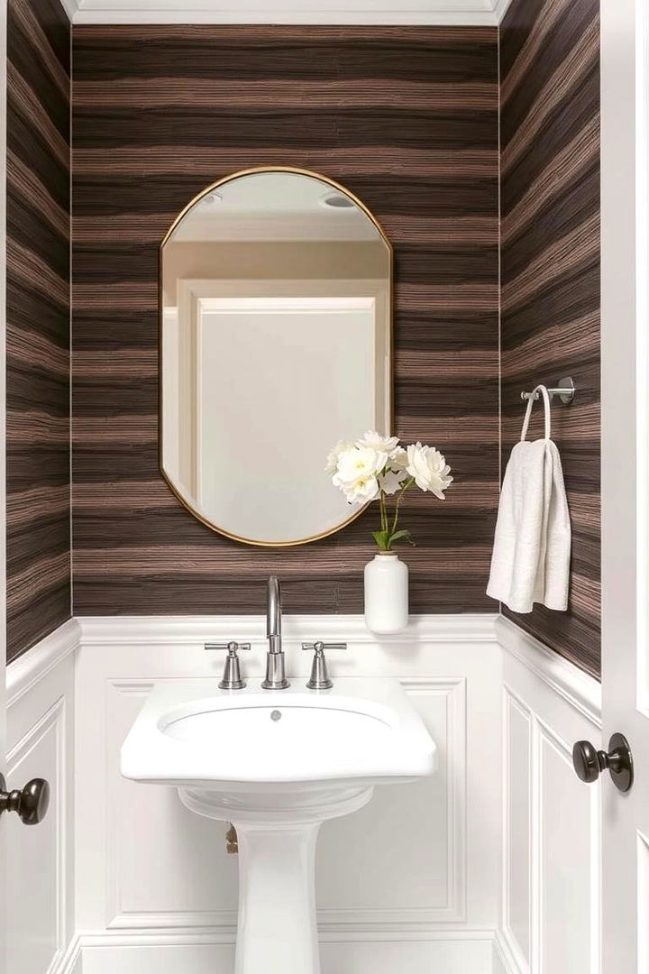 Chic Striped Sophistication - 22 Powder Room Wallpaper Ideas