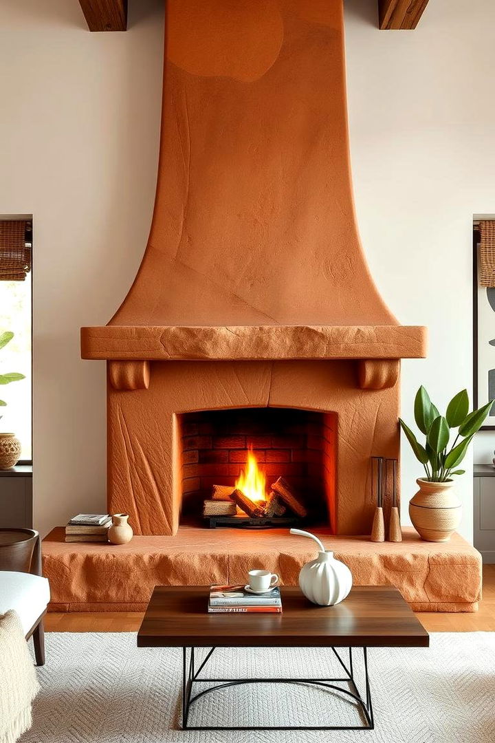 Chic Terracotta Fireplaces - 22 terracotta home decor ideas