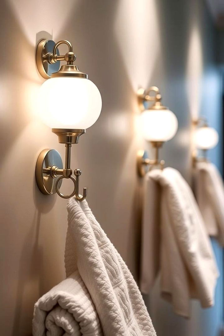 Chic Towel Roll on Sconce Hooks - 22 Towel Display Ideas