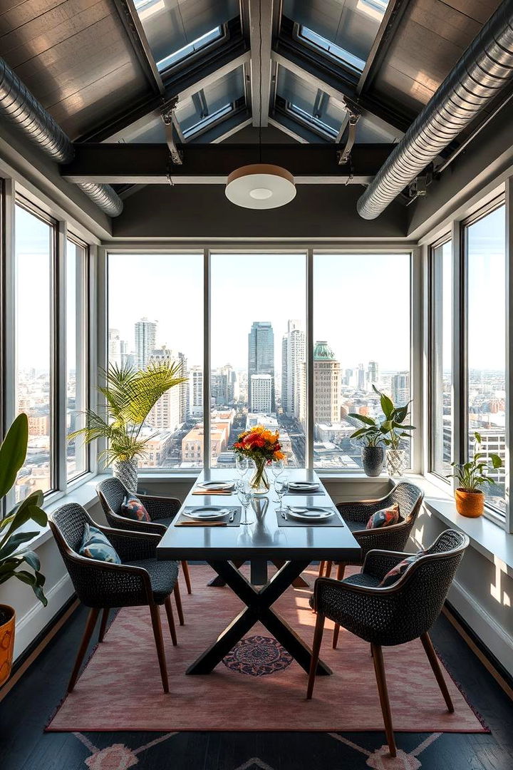 Chic Urban Sunroom Dining - 22 Sunroom Dining Room Ideas