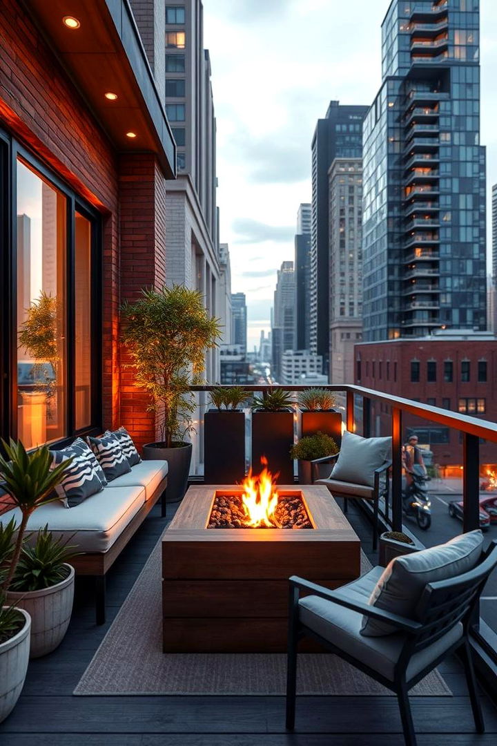 Chic Urban Terrace Pit - 22 Fire Pit Ideas