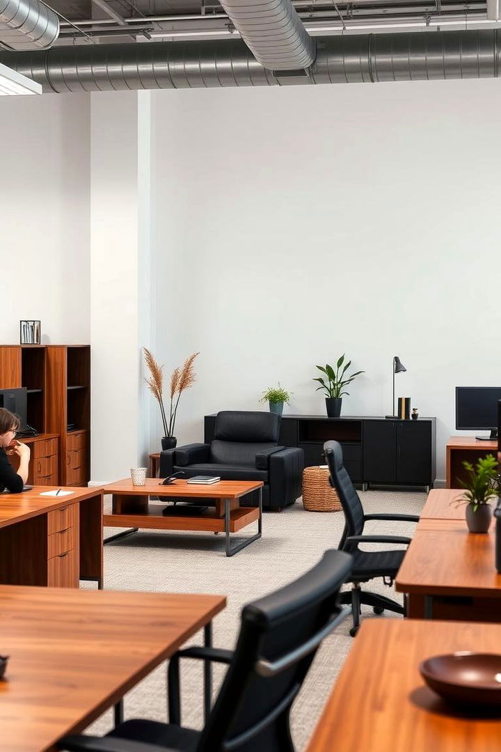 Chic Workspace Sophistication - 22 Black and Brown Interior Design Ideas