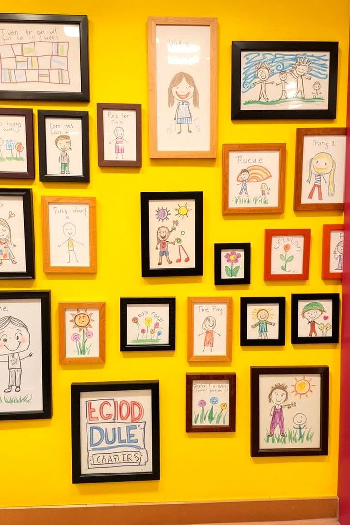 Childrens Art Display - 22 Wall Collage Ideas