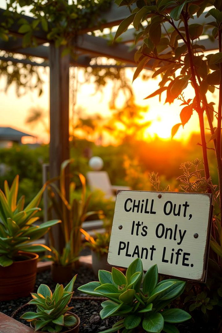 Chill Out Its Only Plant Life - 22 Funny Garden Sign Ideas