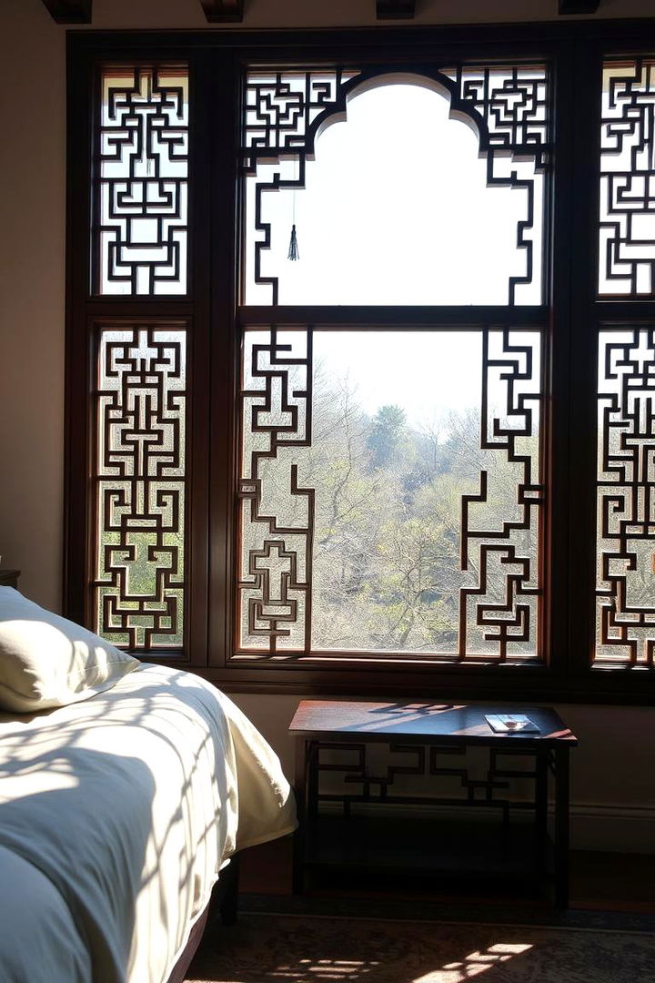 Chinese Lattice Inspired Windows - 22 Bedroom Window Ideas