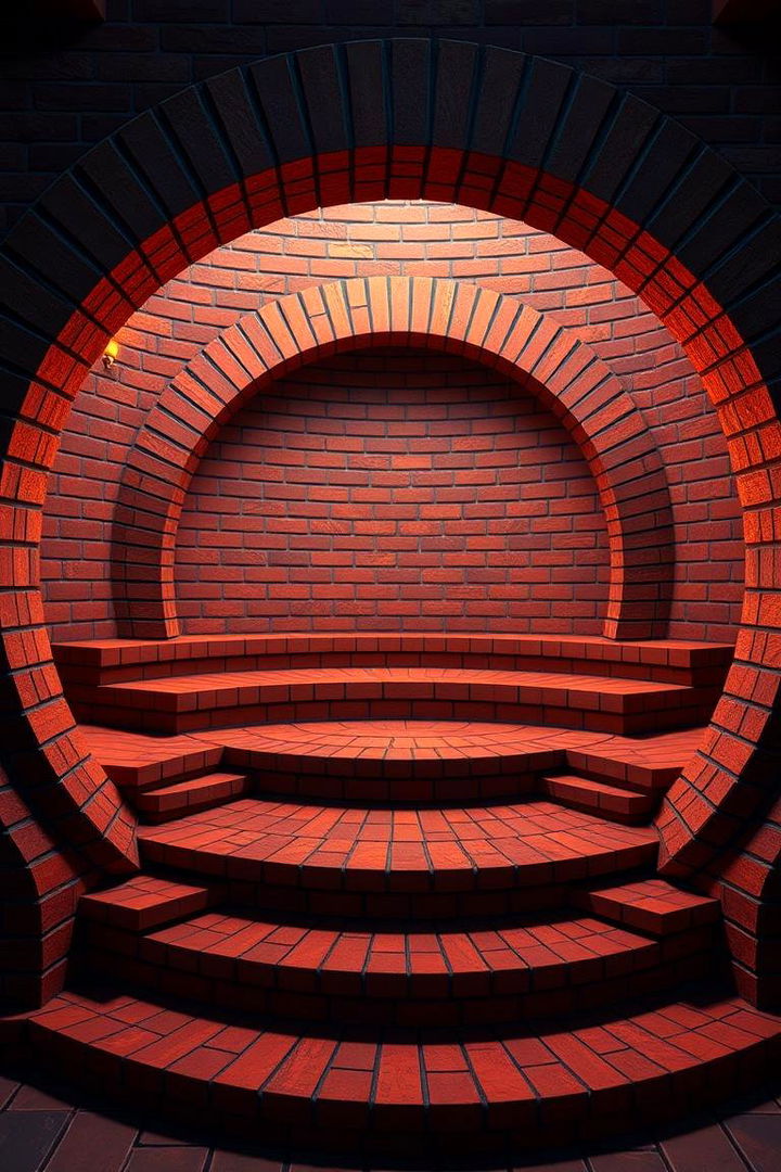 Circular Brick Step Design - 22 Brick Front Steps Design Ideas