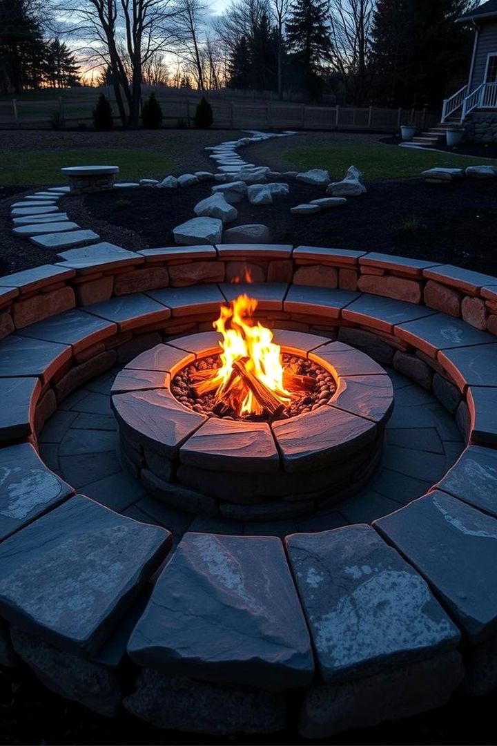 Circular Built In Stone Seats - 22 Fire Pit Seating Ideas