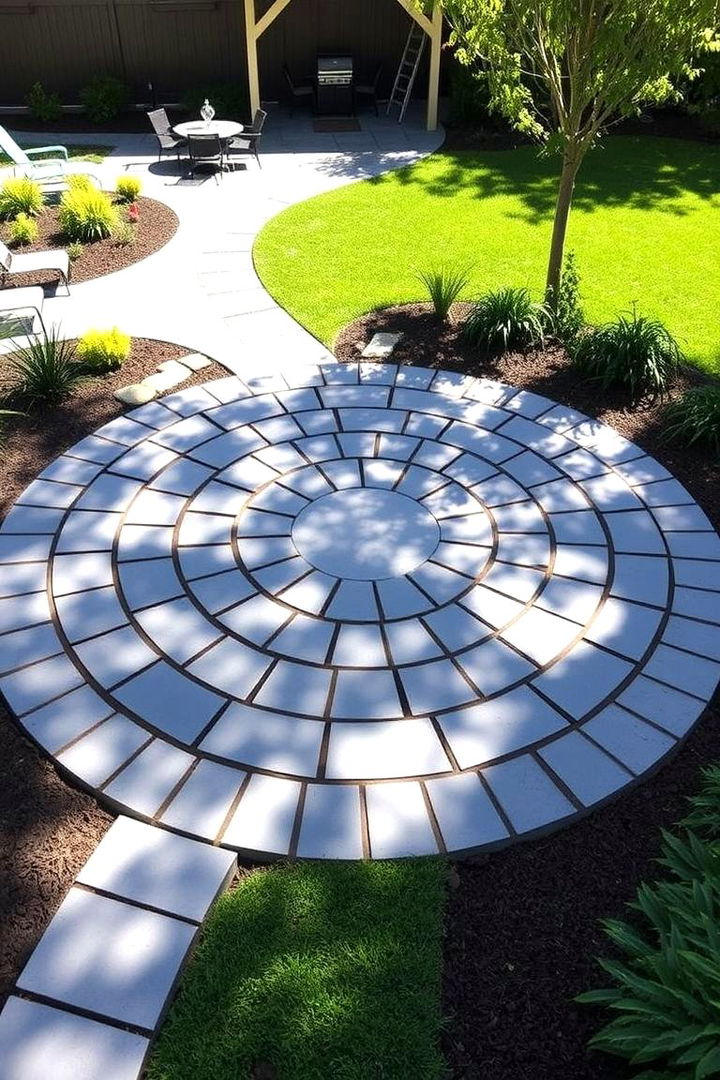 Circular Patio Connection with Bluestone - 22 Bluestone Walkway Ideas