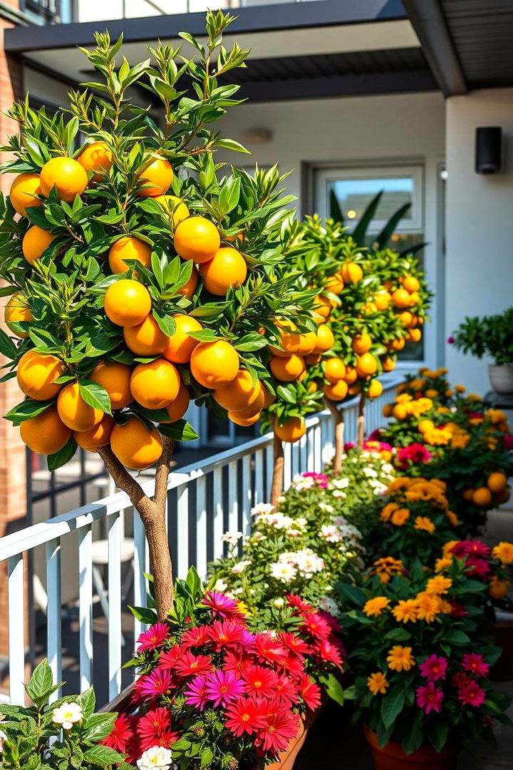 Citrus and Flower Combo - 22 Green Balcony Ideas