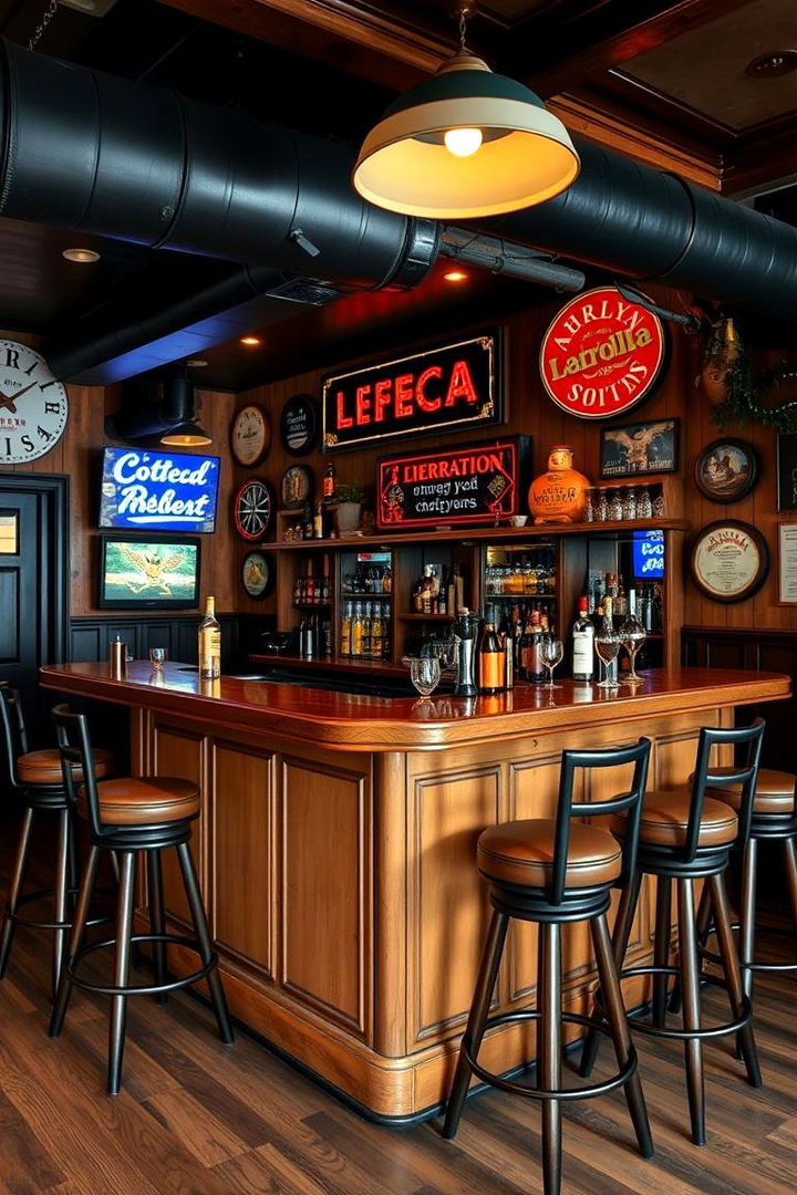 Classic American Bar - 22 Man Cave Living Room Ideas