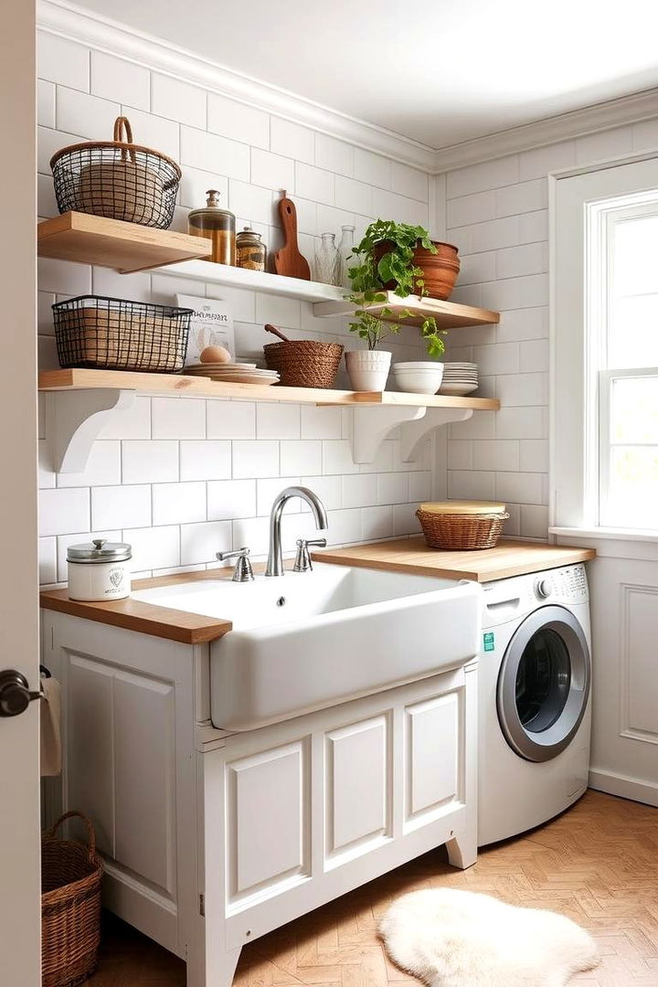 Classic Apron Sink - 22 Farmhouse Laundry Room Ideas