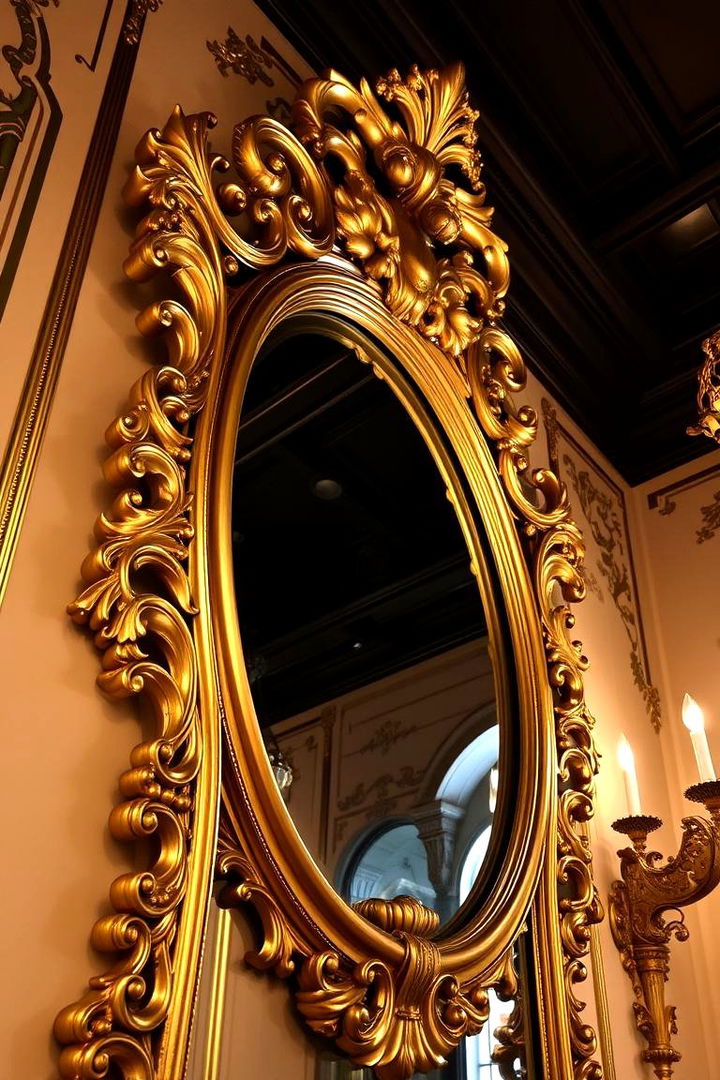 Classic Baroque Mirror - 22 Living Room Mirror Ideas