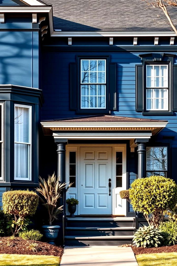 Classic Black Trim Finesse - 22 Blue House With Black Trim Ideas
