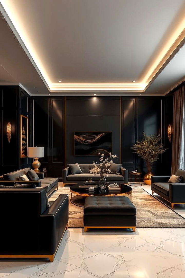 Classic Black and Gold - 22 Two Colour Combination for Living Room