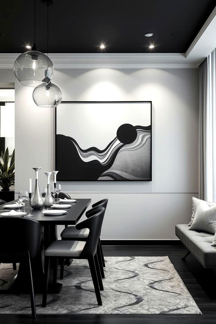 Classic Black and White - 22 Dining Room Wall Decor Ideas