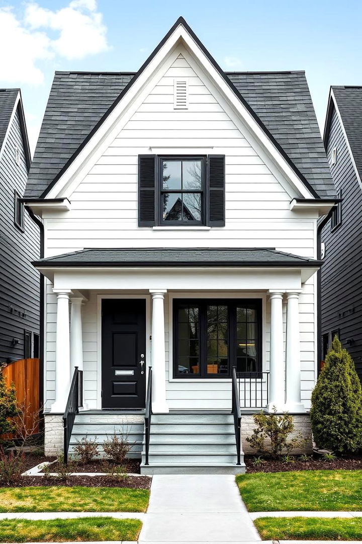 Classic Black and White - 22 Exterior Color Palettes for Small Homes