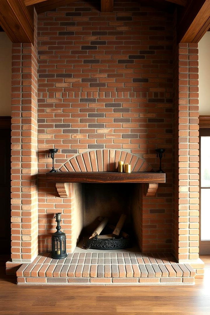 Classic Brick Architecture - 22 Rustic Brick Fireplace Ideas