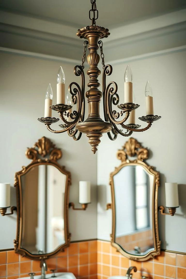 Classic Bronze Bathroom Chandelier - 22 Bathroom Chandelier Ideas