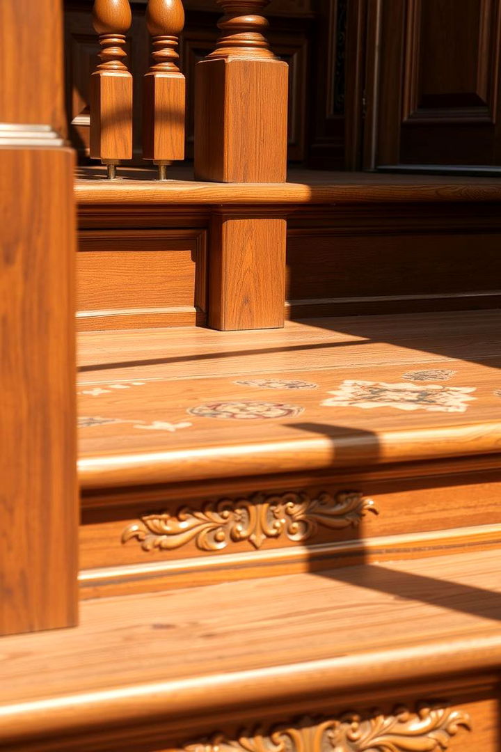 Classic Carved Wood Details - 22 Deck Steps Ideas