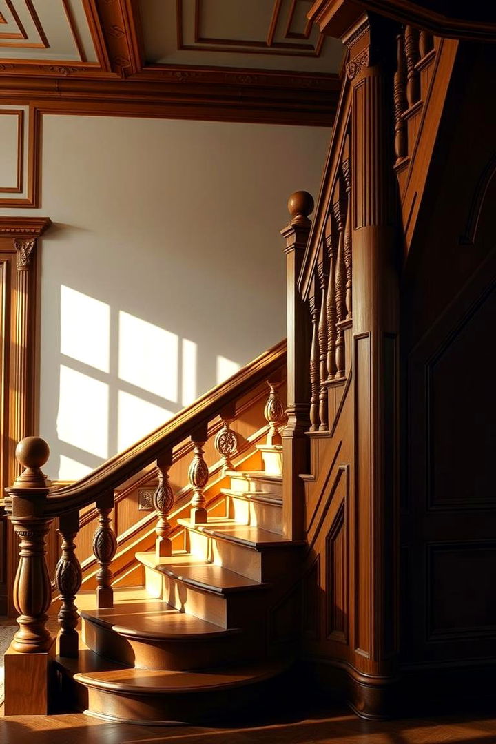 Classic Carved Wooden Staircase - 22 Staircase Ideas