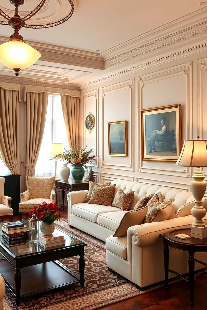 Classic Charm with a Twist - 22 Cream Couch Living Room Ideas