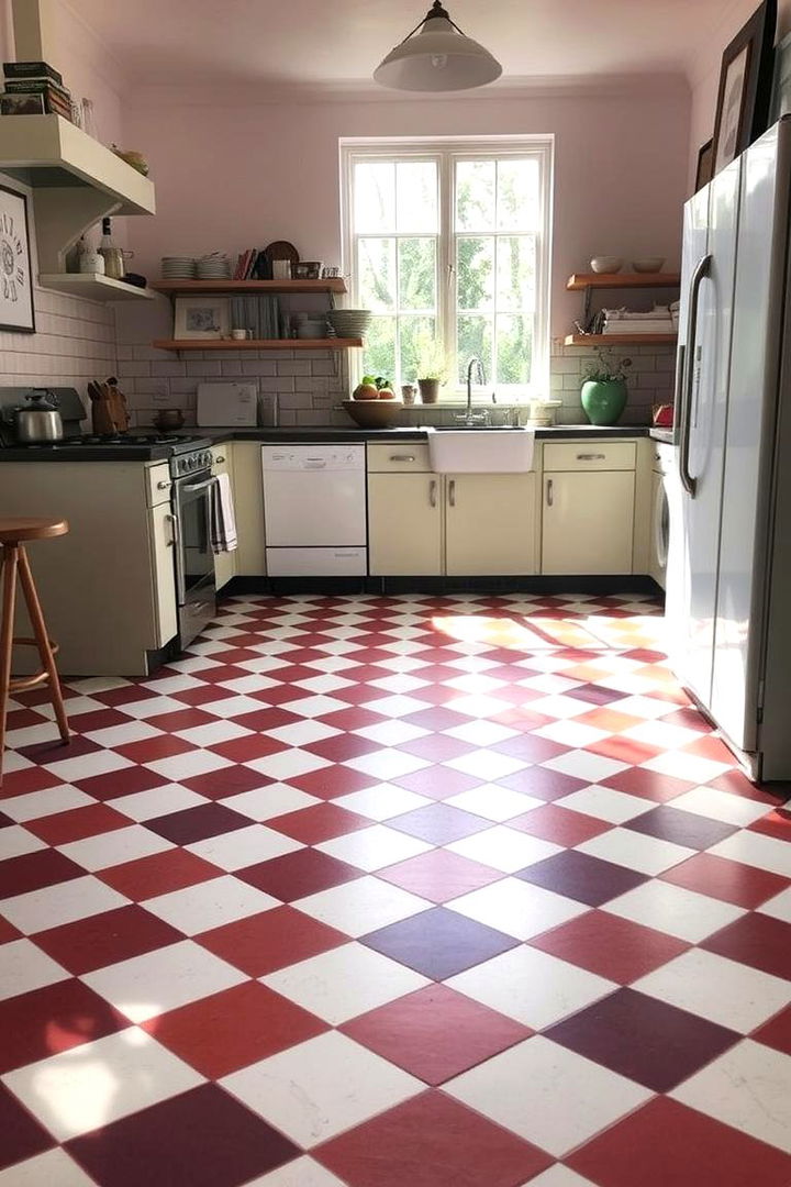 Classic Checkerboard Flooring - 22 1950s Kitchen Ideas