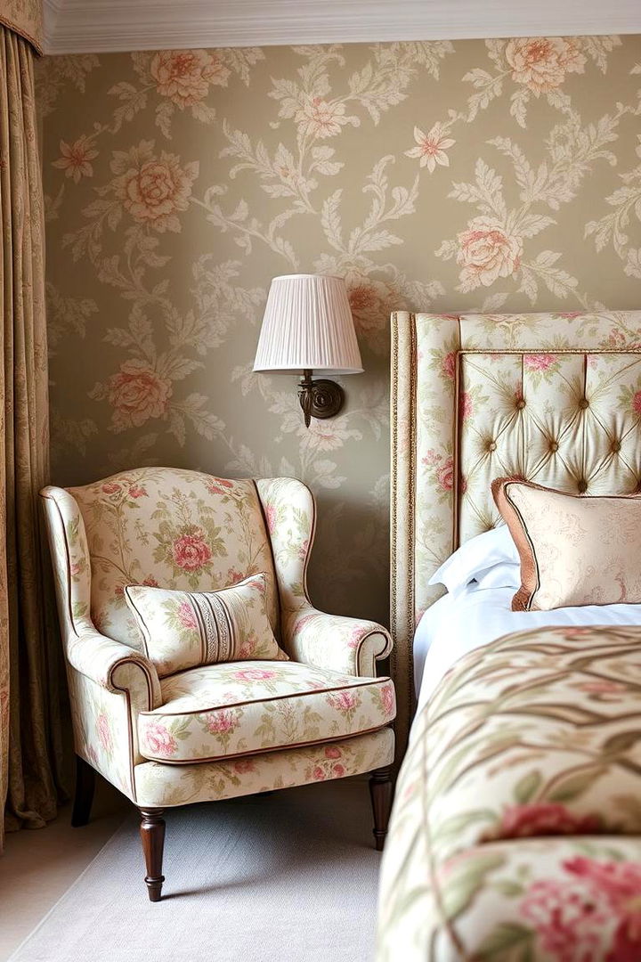 Classic Chintz Upholstery - 22 Grandmillennial Style Bedroom Ideas