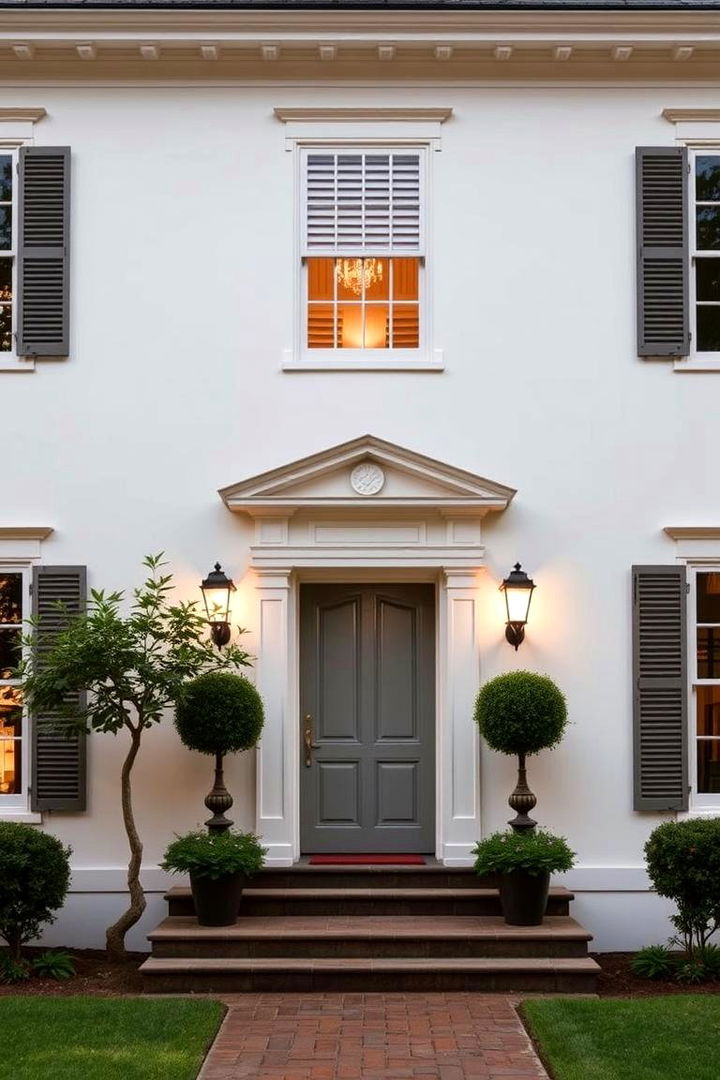 Classic Colonial Charm - Striking White Home Exterior Design Inspirations