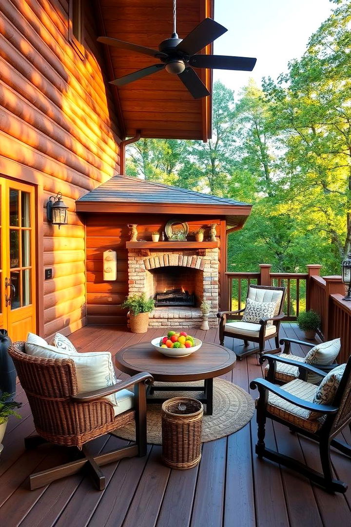 Classic Colonial Elegance - 22 Covered Deck With Fireplace Ideas