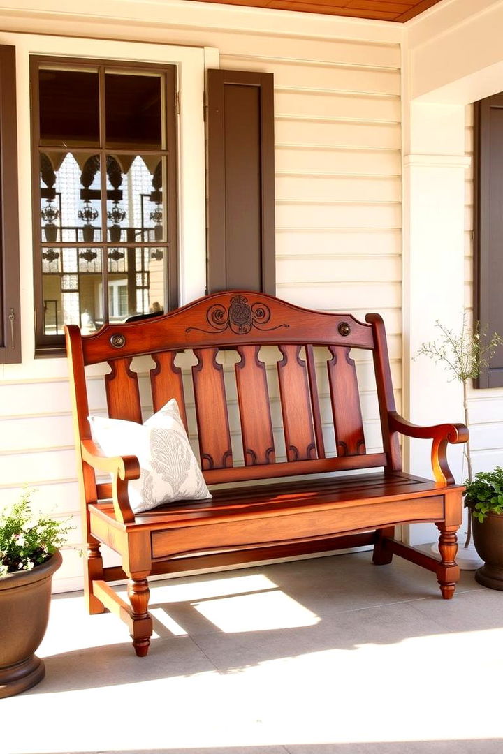 Classic Colonial Inspired Bench - 22 Front Porch Bench Ideas