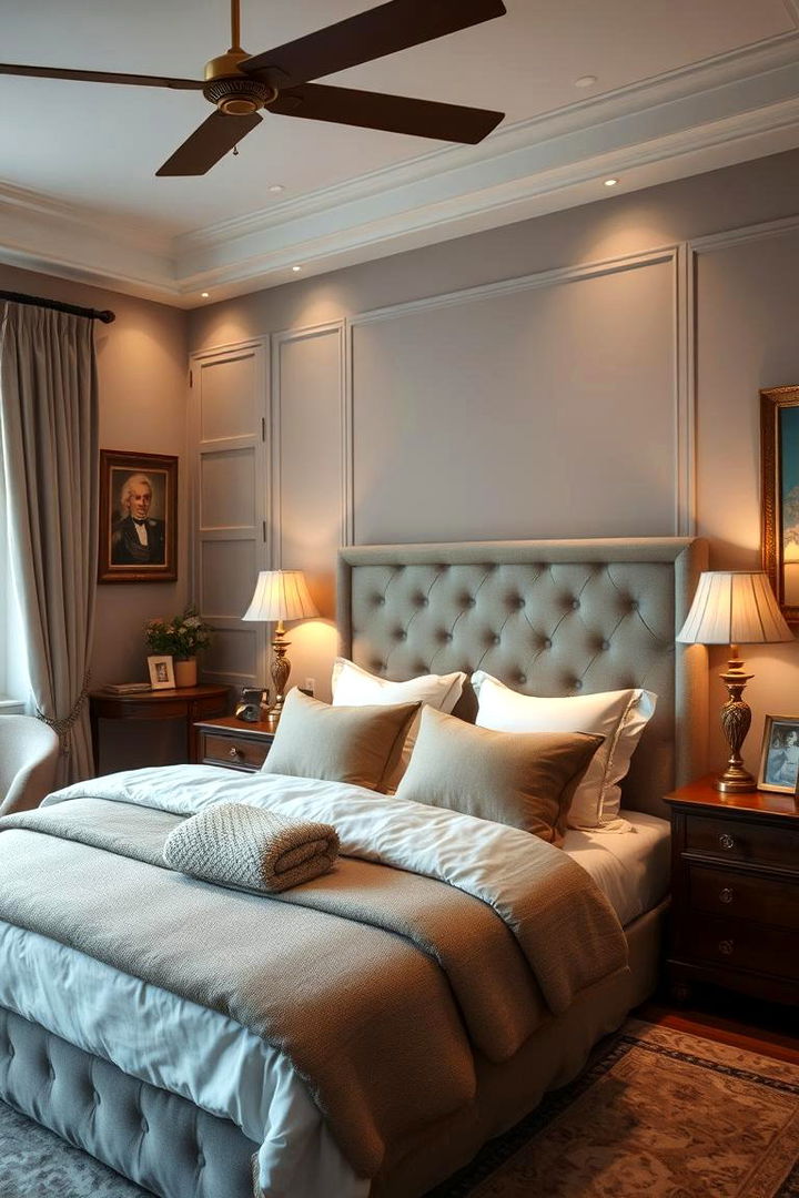 Classic Comfy Appeal - 22 Grey Headboard Bedroom Ideas