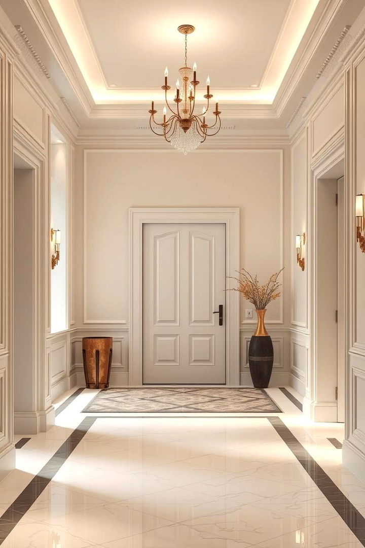 Classic Cream Sophistication in Foyers - 22 Monochromatic Color Schemes for Rooms