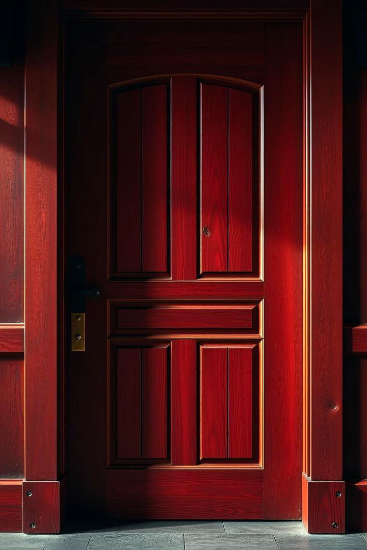 Classic Crimson Detail - 22 Cedar Front Door Colors Ideas