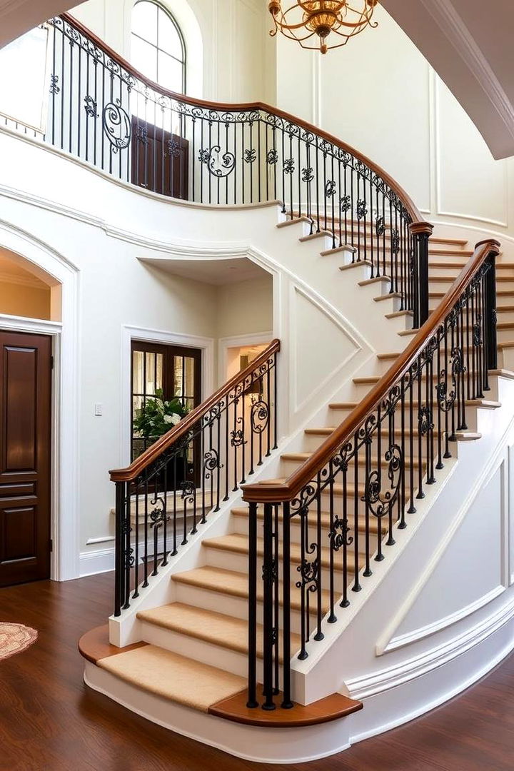 Classic Curved Staircase with a Modern Twist - 22 Curved Staircase Ideas