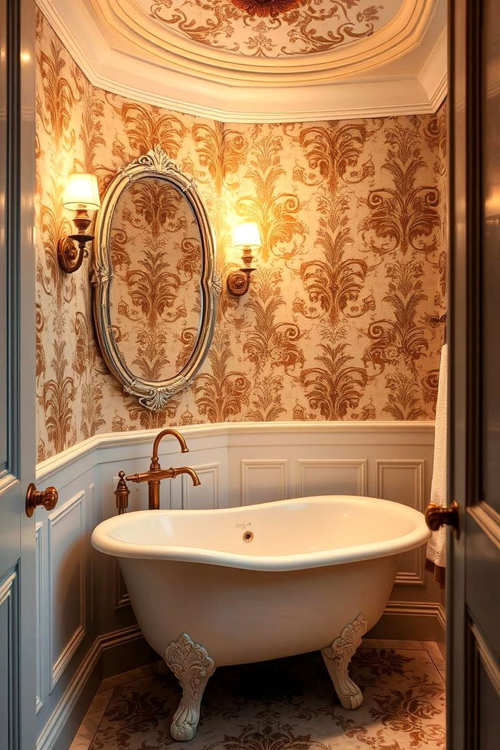 Classic Damask - 22 Bathroom Wallpaper Ideas