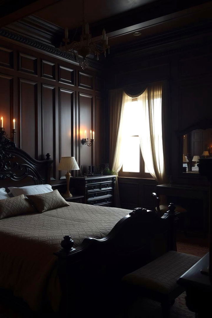 Classic Dark Wood Detailing - 22 Victorian Bedroom Ideas