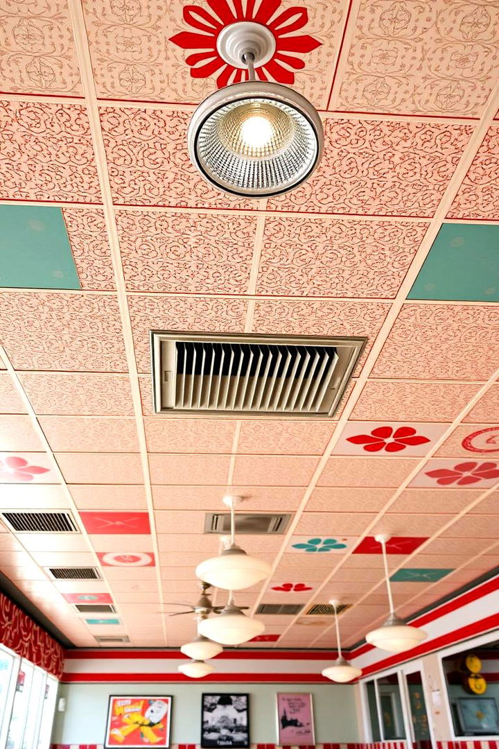 Classic Diner Style Ceiling - 22 Man Cave Ceiling Ideas