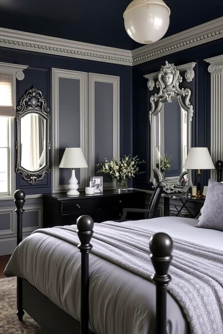 Classic Elegance with a Twist - 22 Navy Blue and Grey Bedroom Ideas