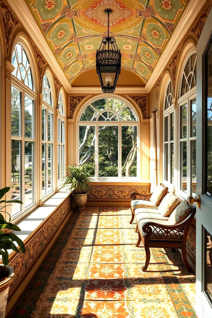 Classic Encaustic Cement Appeal - 22 Sunroom Tile Floor Ideas