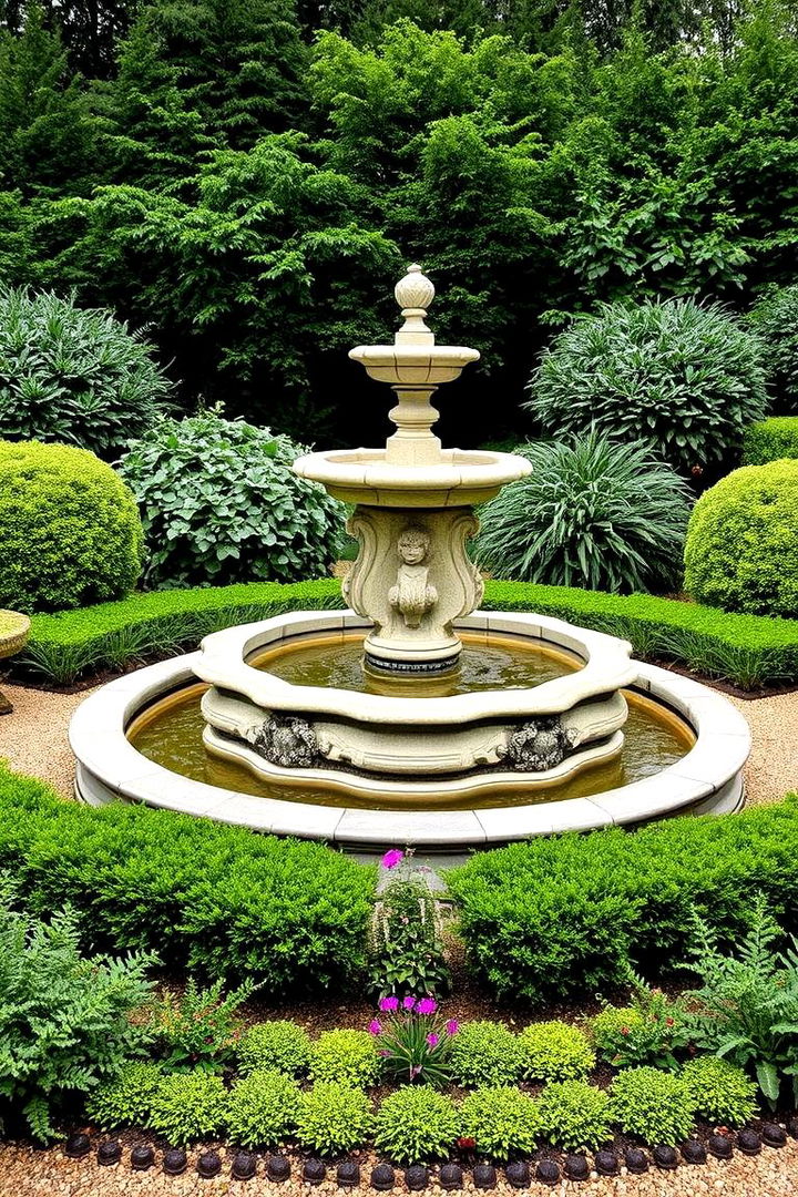 Classic Fountain Feature - 22 Formal Garden Ideas