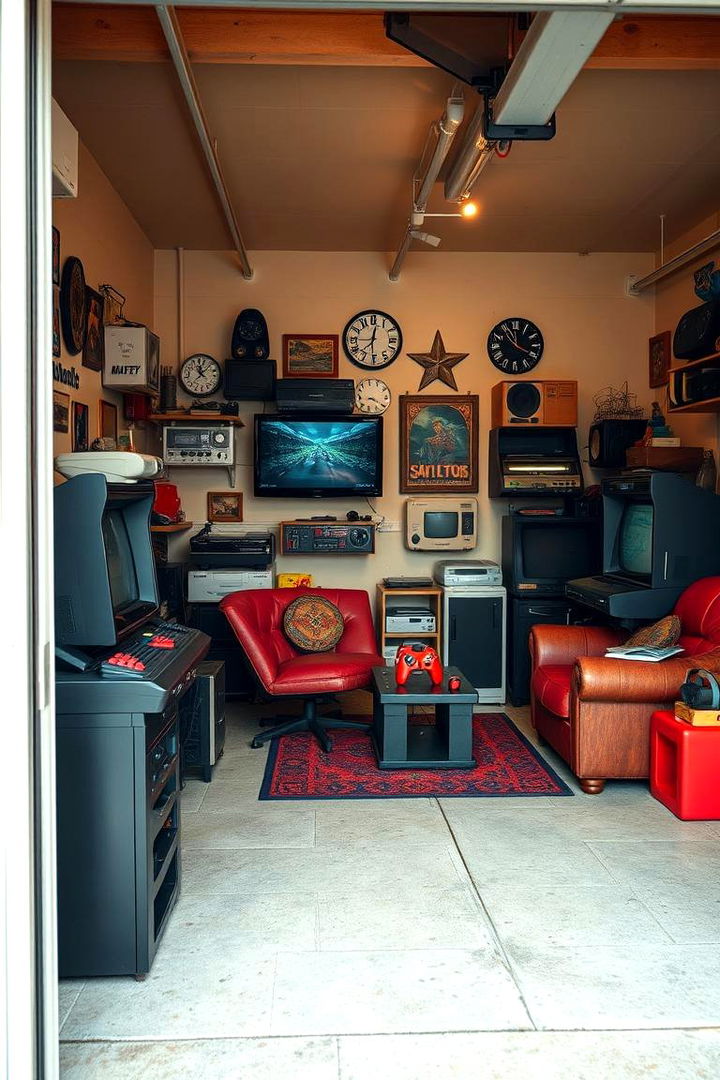 Classic Gaming Corner - 22 Garage Game Room Ideas