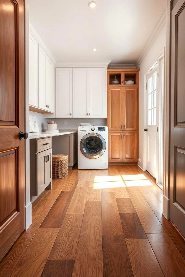 Classic Hardwood Flooring - 22 Laundry Room Floor Ideas
