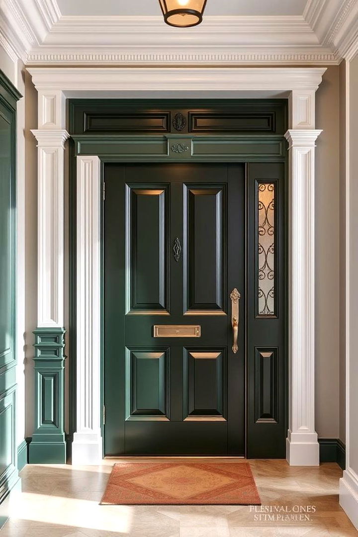 Classic Heritage Influence - 22 Dark Green Front Door Ideas