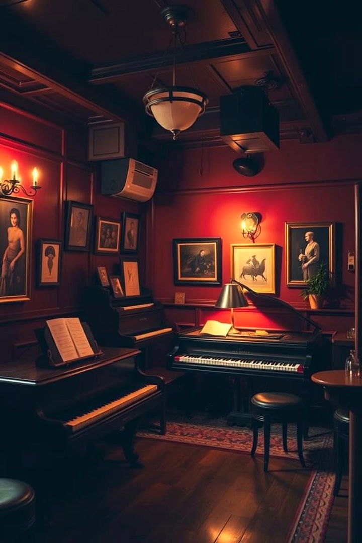 Classic Jazz Club Piano Room - 22 Piano Room Ideas