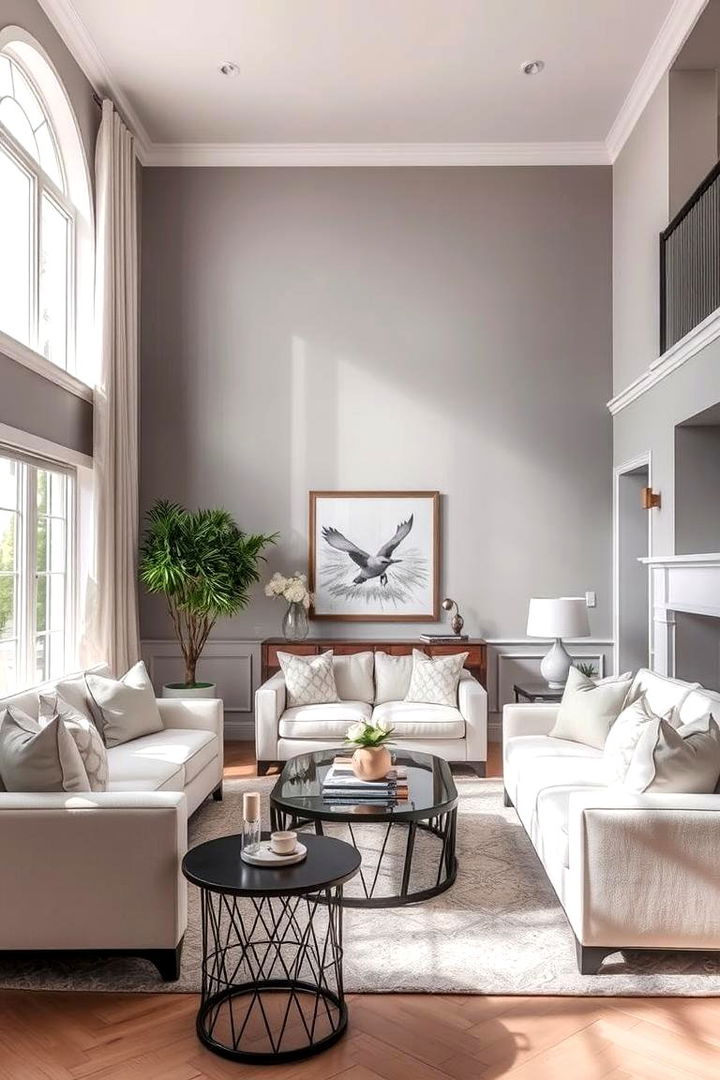 Classic Light Infused Living Room - 22 Grey and White House Interior Design Ideas