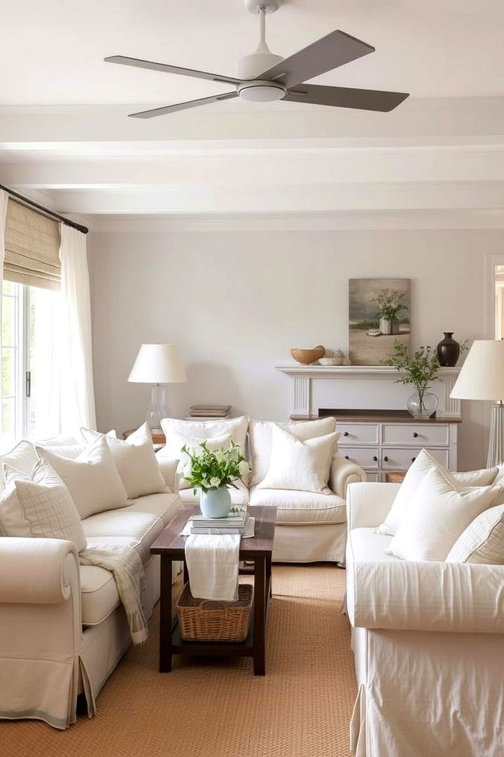 Classic Linen and Cotton Fabrics - 22 Farmhouse Decor Ideas